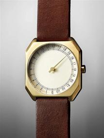 img 1 attached to 💫 Slow Jo 18 - Exquisite Swiss Made 24-Hour Gold Watch with Dark Brown Leather Band