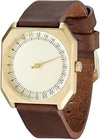 img 3 attached to 💫 Slow Jo 18 - Exquisite Swiss Made 24-Hour Gold Watch with Dark Brown Leather Band