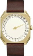 💫 slow jo 18 - exquisite swiss made 24-hour gold watch with dark brown leather band logo