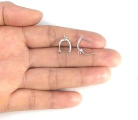 img 1 attached to 💎 Set of 10 Sterling Silver Leverback Earring Hooks: Durable Dangle Ear Wire Connectors for Jewelry Making (SS388)