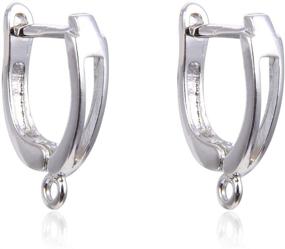 img 3 attached to 💎 Set of 10 Sterling Silver Leverback Earring Hooks: Durable Dangle Ear Wire Connectors for Jewelry Making (SS388)