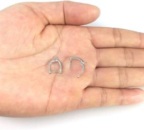 img 2 attached to 💎 Set of 10 Sterling Silver Leverback Earring Hooks: Durable Dangle Ear Wire Connectors for Jewelry Making (SS388)