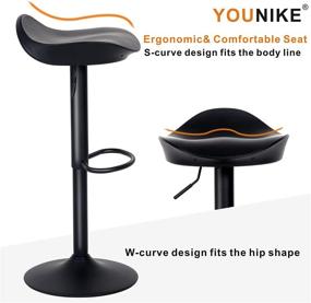 img 2 attached to 🪑 YOUNIKE Modern Swivel Barstools - Set of 2, Adjustable Seats with Footrest, Sleek ABS Design for Bar Counter, Kitchen & Home - Black