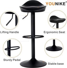 img 3 attached to 🪑 YOUNIKE Modern Swivel Barstools - Set of 2, Adjustable Seats with Footrest, Sleek ABS Design for Bar Counter, Kitchen & Home - Black