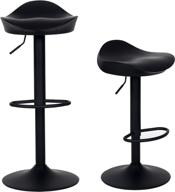 🪑 younike modern swivel barstools - set of 2, adjustable seats with footrest, sleek abs design for bar counter, kitchen & home - black логотип