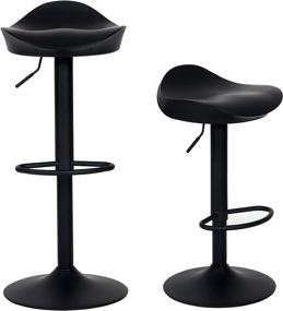 img 4 attached to 🪑 YOUNIKE Modern Swivel Barstools - Set of 2, Adjustable Seats with Footrest, Sleek ABS Design for Bar Counter, Kitchen & Home - Black