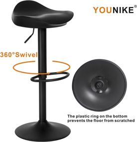 img 1 attached to 🪑 YOUNIKE Modern Swivel Barstools - Set of 2, Adjustable Seats with Footrest, Sleek ABS Design for Bar Counter, Kitchen & Home - Black