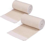 🤕 lotfancy cotton elastic bandage wrap - 4 inches wide x 15 feet (2pcs) - support & first aid for sports, medical, and injury recovery логотип