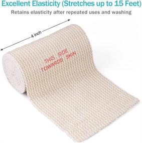 img 3 attached to 🤕 LotFancy Cotton Elastic Bandage Wrap - 4 Inches Wide x 15 Feet (2PCS) - Support & First Aid for Sports, Medical, and Injury Recovery