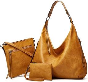 img 4 attached to 👜 Ashioup Women's Leather Top Handle Shoulder Handbags: Stylish Handbags & Wallets for Totes