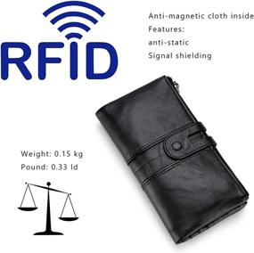 img 3 attached to 👝 Unisex Genuine Leather Wallet with RFID Blocking for Women - Handbags and Wallets