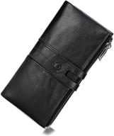 👝 unisex genuine leather wallet with rfid blocking for women - handbags and wallets logo