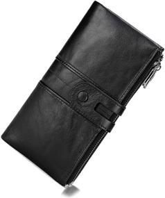 img 4 attached to 👝 Unisex Genuine Leather Wallet with RFID Blocking for Women - Handbags and Wallets