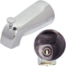 img 4 attached to Polished Chrome Tub Spout with Front Diverter, 1/2 inch IPS Female Thread, 5-1/4 inch Length, for 4 inch to 4-3/8 inch Galvanized Pipe Nipple