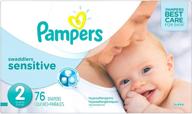 pampers swaddlers sensitive diapers, size 2, 76 count - super pack logo