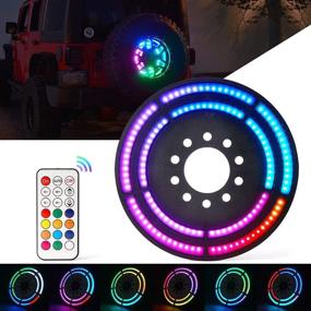 img 4 attached to 🚗 Xprite RF Dancing RGB Spare Tire Brake Light for Jeep Wrangler JK & JL - Dual Ring 3rd LED Rear Wheel Lights Tail Lamp (2007-2018 & 2018+ Compatible)