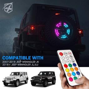 img 1 attached to 🚗 Xprite RF Dancing RGB Spare Tire Brake Light for Jeep Wrangler JK & JL - Dual Ring 3rd LED Rear Wheel Lights Tail Lamp (2007-2018 & 2018+ Compatible)