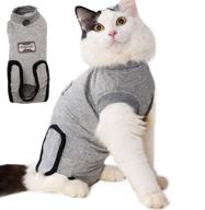 lemon pet cat surgery recovery cotton cozy clothes vest, kitten costume suit for abdominal wounds, skin conditions, surgical cats logo