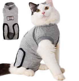 img 4 attached to LEMON PET Cat Surgery Recovery Cotton Cozy Clothes Vest, Kitten Costume Suit for Abdominal Wounds, Skin Conditions, Surgical Cats