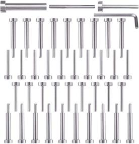 img 4 attached to 🔗 Invisible Turnbuckle Cable Railing Kit with 1/8" 20 Pairs Swage Threaded Stud: Ideal for Wood & Metal Post | CKE