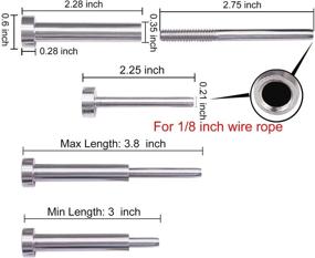 img 2 attached to 🔗 Invisible Turnbuckle Cable Railing Kit with 1/8" 20 Pairs Swage Threaded Stud: Ideal for Wood & Metal Post | CKE