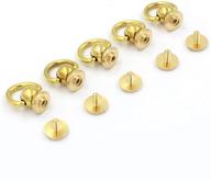 🔩 dgol 10 sets brass nail rivet chicago stud screw: 360 degree rotate ball post head buttons with d ring – high-quality fasteners for durability and convenience logo