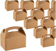 🎁 premium 24-pack kraft treat boxes for birthdays & events - perfect party favors, 2 dozen gable boxes (6x3.3x3.6 inches) logo