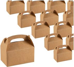 img 4 attached to 🎁 Premium 24-Pack Kraft Treat Boxes for Birthdays & Events - Perfect Party Favors, 2 Dozen Gable Boxes (6x3.3x3.6 Inches)