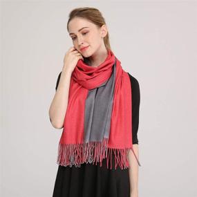 img 3 attached to 🧣 Dark Cashmere Pashminas Blanket by Longwu - Stylish Women's Accessories