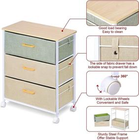 img 2 attached to Versatile 3 Drawer Dresser with Rotating Wheels: Efficient Storage Solution for Bedroom, Living Room, Closets & Entryway