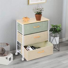 img 3 attached to Versatile 3 Drawer Dresser with Rotating Wheels: Efficient Storage Solution for Bedroom, Living Room, Closets & Entryway