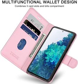 img 3 attached to 💼 Wallet Series Flip PU Leather Phone Cover with Card Holder for Samsung Galaxy S20 FE 5G 6.5-inch, Classic Women, Rose Gold