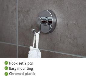 img 2 attached to 🔩 Wenko Loc Vacuum Wall Hooks - Hanging & Storage Solution for Shower, Kitchen - No Drilling, No Holes, No Screws - 9.29" x 1.57" x 3.74" - Chrome