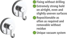 img 1 attached to 🔩 Wenko Loc Vacuum Wall Hooks - Hanging & Storage Solution for Shower, Kitchen - No Drilling, No Holes, No Screws - 9.29" x 1.57" x 3.74" - Chrome