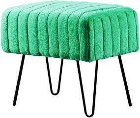 img 2 attached to 🪑 Home Soft Things Super Mink Faux Fur Green Ottoman Bench for Living Room and Bedroom Decor