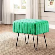 🪑 home soft things super mink faux fur green ottoman bench for living room and bedroom decor logo