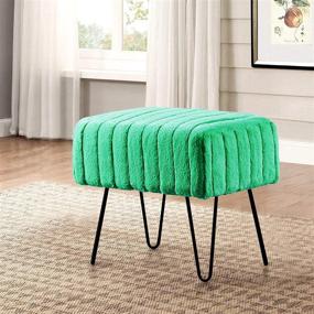 img 3 attached to 🪑 Home Soft Things Super Mink Faux Fur Green Ottoman Bench for Living Room and Bedroom Decor