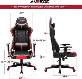 img 3 attached to 🎮 ANBEGE Gaming Chair - Ergonomic Reclining PC Computer Chair with Headrest & Lumbar Support, 2D Armrest, Video Game Chair for Adults (Black Red)