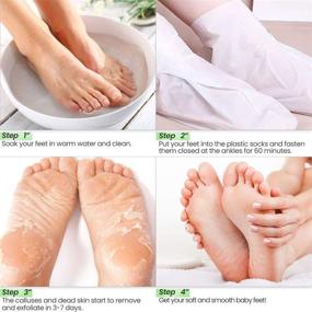 img 2 attached to 👣 Tea Tree Foot Peel Mask - Exfoliating Treatment for Dead Skin, Callused Heels, Cracked Heels, Removes Rough Heels, Dry Skin, Achieves Soft and Smooth Feet - Natural Peeling, 2 PACK