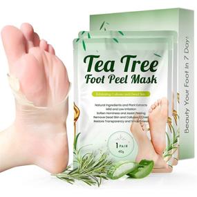 img 4 attached to 👣 Tea Tree Foot Peel Mask - Exfoliating Treatment for Dead Skin, Callused Heels, Cracked Heels, Removes Rough Heels, Dry Skin, Achieves Soft and Smooth Feet - Natural Peeling, 2 PACK