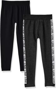 img 2 attached to 🌟 Cozy and Stylish: Limited Too Girls' 2 Pack Logo Fleece Lined Leggings – Warmth and Fashion Combined