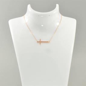 img 3 attached to Exquisite Paialco Sterling Silver Sideways Cross Necklace: Perfect for Women