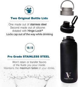 img 3 attached to 🥤 VAQUITA24 Stainless Steel Insulated Water Bottle, 32 oz. Cold Water Flask with Lid Replacement for Hot and Cold Drinks