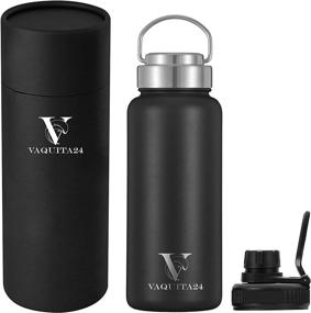 img 4 attached to 🥤 VAQUITA24 Stainless Steel Insulated Water Bottle, 32 oz. Cold Water Flask with Lid Replacement for Hot and Cold Drinks