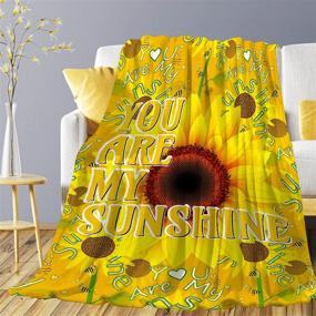 img 2 attached to 🌻 Sunflower You are My Sunshine Throw Blanket - Super Soft Cozy Warm Flannel Blanket - 60"x80" Bed Quilt Bedspread Home Decor for Couch Sofa Camping Travel - Ideal for Adults