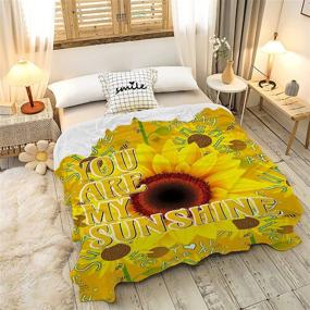 img 1 attached to 🌻 Sunflower You are My Sunshine Throw Blanket - Super Soft Cozy Warm Flannel Blanket - 60"x80" Bed Quilt Bedspread Home Decor for Couch Sofa Camping Travel - Ideal for Adults