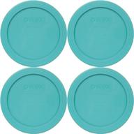 🔵 pyrex 7200-pc turquoise round plastic food storage replacement lid (4) - secure and convenient storage solution for your pyrex containers логотип