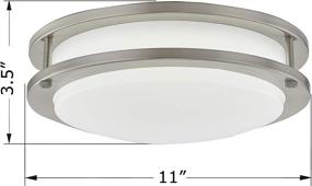 img 3 attached to 💡 Gruenlich LED Flush Mount Ceiling Lighting Fixture, 11 Inch Dimmable 19W (125W Replacement) 1220 Lumen, Metal Housing with Nickel Finish, ETL and Damp Location Rated (5000K-Daylight White) - Energy-efficient Ceiling Light for Bright Daylight Illumination