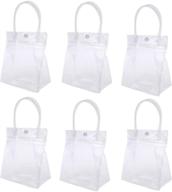 🛍️ 6-pack clear pvc gift wrap bag with handles by raynag - reusable shopping bags for retail merchandise logo