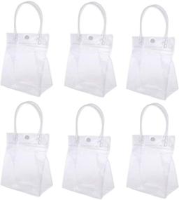 img 4 attached to 🛍️ 6-Pack Clear PVC Gift Wrap Bag with Handles by RAYNAG - Reusable Shopping Bags for Retail Merchandise